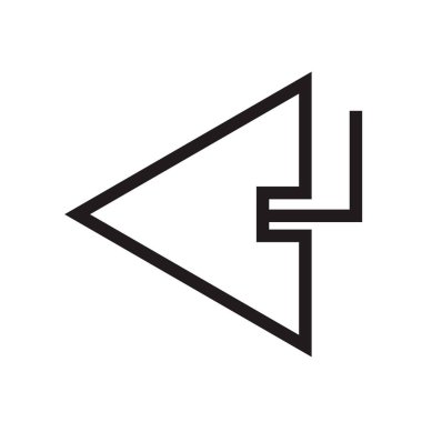 Sol ok simge vektör web ve mobil uygulaması tasarımı, sol ok logo kavramı için izole üzerinde beyaz arka plan