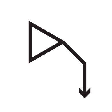 Ok simge vektör web ve mobil uygulaması tasarım, aşağı ok logo kavramı için beyaz arka plan üzerinde izole