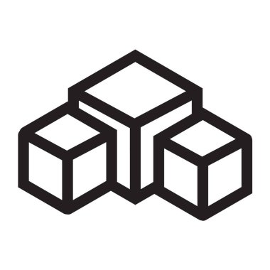 Boş küp simge vektör web ve mobil uygulaması tasarımı, boş küp logo kavramı için izole üzerinde beyaz arka plan