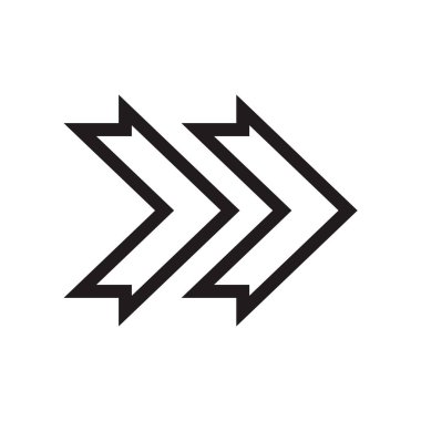 Sağ ok simge vektör web ve mobil uygulaması tasarımı, sağ ok logo kavramı için izole üzerinde beyaz arka plan