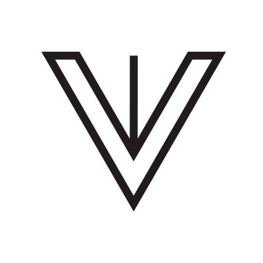 Ok simge vektör web ve mobil uygulaması tasarım, aşağı ok logo kavramı için beyaz arka plan üzerinde izole