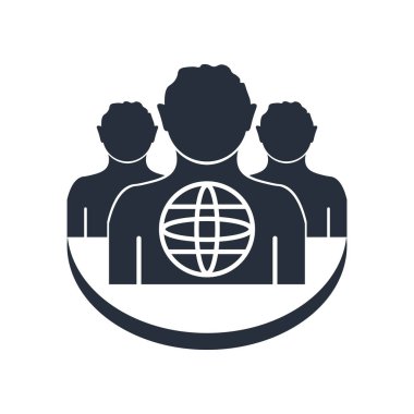 Dış kaynak simge vektör web ve mobil uygulaması tasarımı, dış kaynak logo kavramı için izole üzerinde beyaz arka plan