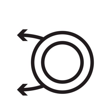 Sol ok simge vektör web ve mobil uygulaması tasarımı, sol ok logo kavramı için izole üzerinde beyaz arka plan