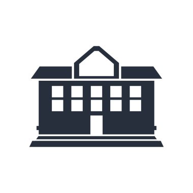 Web ve mobil uygulaması tasarımı, Mansion logo kavramı için beyaz arka plan üzerinde izole konak simge vektör