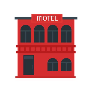 Web ve mobil uygulaması tasarımı, Motel logo kavramı için beyaz arka plan üzerinde izole motel simge vektör