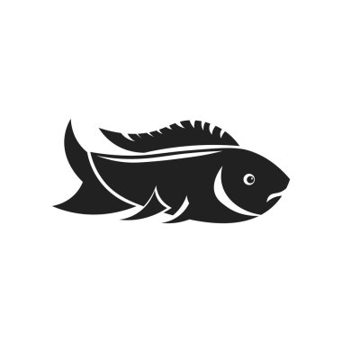 Web ve mobil uygulaması tasarım, balık logo kavramı için beyaz arka plan üzerinde izole balık simge vektör