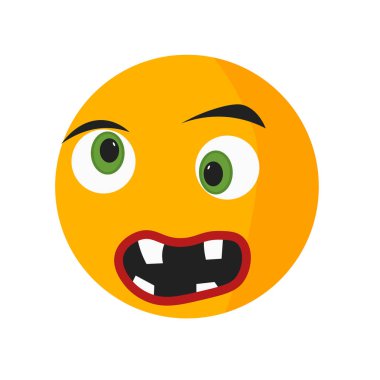 Surprised gülümseme simge vektör web ve mobil uygulaması tasarım, Surprised gülümseme logo kavramı için beyaz arka plan üzerinde izole