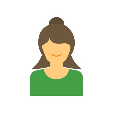 Web ve mobil uygulaması tasarımı, kadın logo kavramı için beyaz arka plan üzerinde izole kadın simge vektör