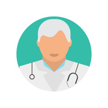 Doktor simge vektör web ve mobil uygulaması tasarımı, Doktor logo kavramı için izole üzerinde beyaz arka plan