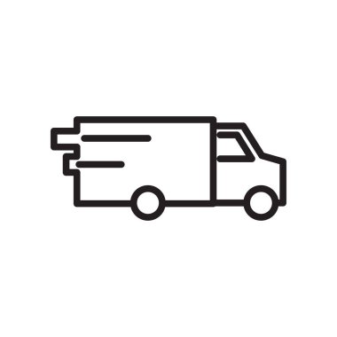 Van simge vektör web ve mobil uygulaması tasarımı, Van logo kavramı için izole üzerinde beyaz arka plan