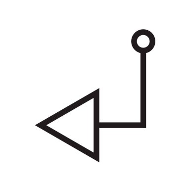 Sol ok simge vektör web ve mobil uygulaması tasarımı, sol ok logo kavramı için izole üzerinde beyaz arka plan