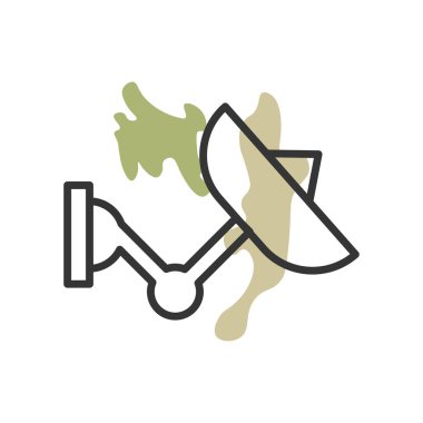 Uydu çanağı simge vektör web ve mobil uygulaması tasarımı, uydu çanağı logo kavramı için izole üzerinde beyaz arka plan