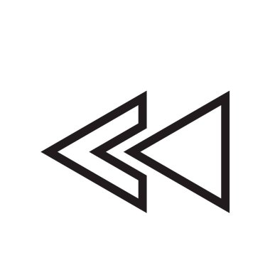 Sol ok simge vektör web ve mobil uygulaması tasarımı, sol ok logo kavramı için izole üzerinde beyaz arka plan