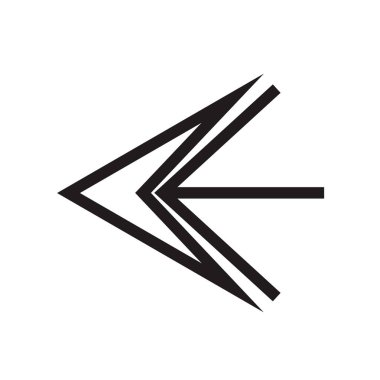 Sol ok simge vektör web ve mobil uygulaması tasarımı, sol ok logo kavramı için izole üzerinde beyaz arka plan