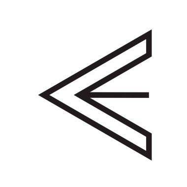 Sol ok simge vektör web ve mobil uygulaması tasarımı, sol ok logo kavramı için izole üzerinde beyaz arka plan