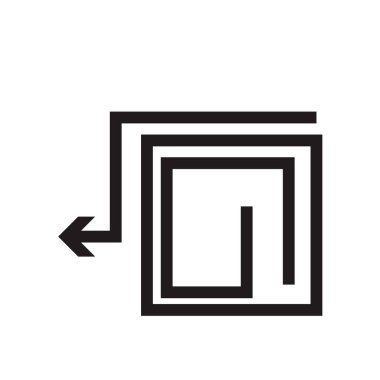 Sol ok simge vektör web ve mobil uygulaması tasarımı, sol ok logo kavramı için izole üzerinde beyaz arka plan