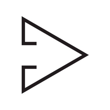 Sağ ok simge vektör web ve mobil uygulaması tasarımı, sağ ok logo kavramı için izole üzerinde beyaz arka plan