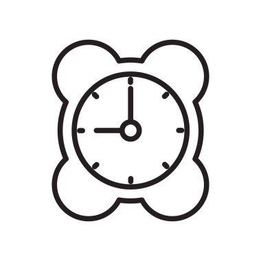 Saat simgesi üzerinde izole beyaz arka plan web ve mobil uygulaması tasarımı, saat logo kavramı için vektör