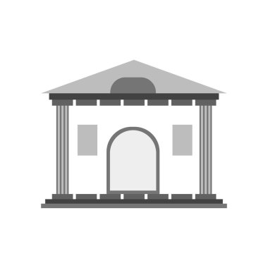 Web ve mobil uygulaması tasarım, banka logo kavramı için beyaz arka plan üzerinde izole banka simge vektör