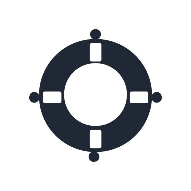 Web ve mobil uygulaması tasarımı, Lifebuoy logo kavramı için beyaz arka plan üzerinde izole Lifebuoy simge vektör