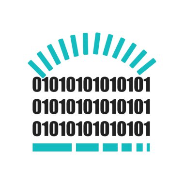 Web ve mobil uygulaması tasarım, ikili kod sembolü logo kavramı yükleme için beyaz arka plan üzerinde ikili kod sembol simge vektör yükleme izole