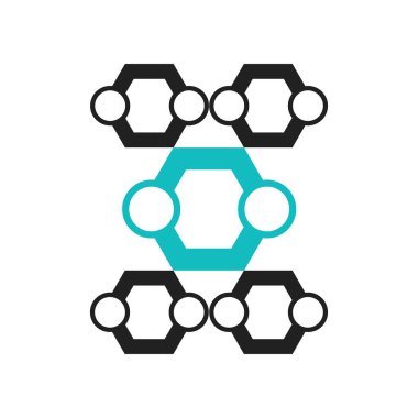 Altıgen bağlantıları simge vektör web ve mobil uygulaması tasarımı, altıgen bağlantıları logo kavramı üzerinde izole beyaz arka plan