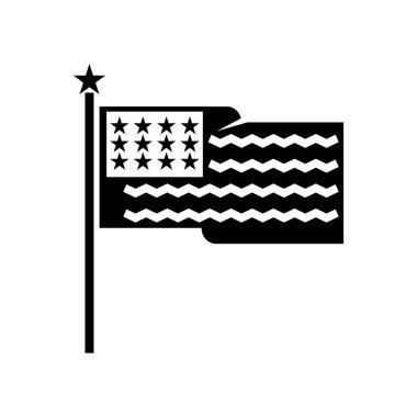 Web ve mobil uygulaması tasarım, bayrak logo kavramı için beyaz arka plan üzerinde izole bayrak simge vektör