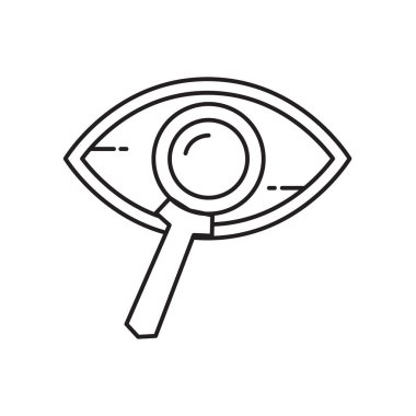 Arama simge vektör web ve mobil uygulaması tasarımı, arama logo kavramı için izole üzerinde beyaz arka plan