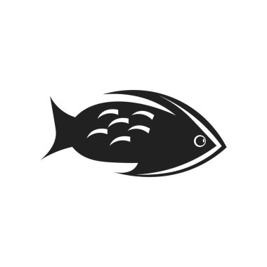 Web ve mobil uygulaması tasarım, balık logo kavramı için beyaz arka plan üzerinde izole balık simge vektör