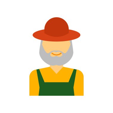 Web ve mobil uygulaması tasarımı, çiftçi logo kavramı için beyaz arka plan üzerinde izole Çiftçi simge vektör