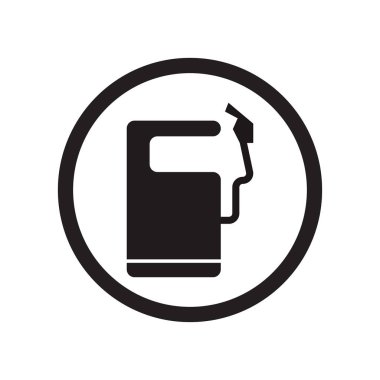 Benzin istasyonu simge vektör web ve mobil uygulaması tasarımı, benzin istasyonu logo kavramı üzerinde izole beyaz arka plan