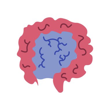 Web ve mobil uygulaması tasarımı, bağırsak logo kavramı için beyaz arka plan üzerinde izole bağırsak simge vektör