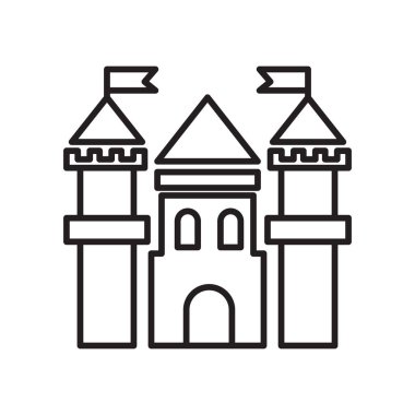 Web ve mobil uygulaması tasarımı, kale logo kavramı için beyaz arka plan üzerinde izole Castle simge vektör