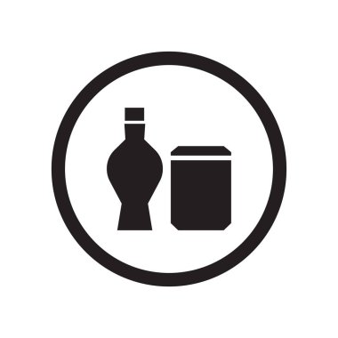 Web ve mobil uygulaması tasarımı, içki işareti logo kavramı için beyaz arka plan üzerinde izole işareti simge vektör iç