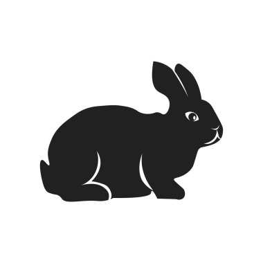 Web ve mobil uygulaması tasarımı, tavşan logosu kavramı için beyaz arka plan üzerinde izole tavşan simge vektör