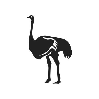 Web ve mobil uygulaması tasarımı, devekuşu logo kavramı için beyaz arka plan üzerinde izole devekuşu simge vektör