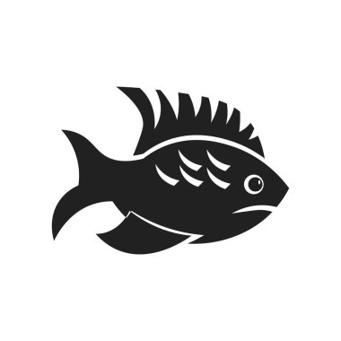 Web ve mobil uygulaması tasarım, balık logo kavramı için beyaz arka plan üzerinde izole balık simge vektör