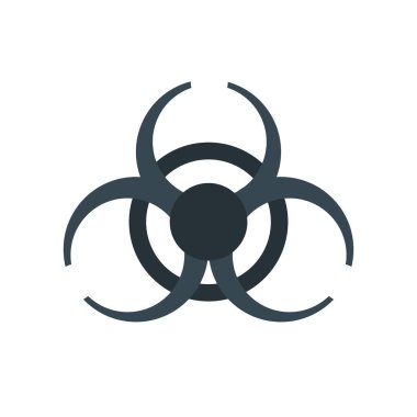 Web ve mobil uygulaması tasarımı, Biohazard logo kavramı için beyaz arka plan üzerinde izole biohazard simge vektör