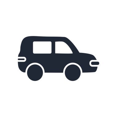 Web ve mobil uygulaması tasarımı, araba logosu kavramı için beyaz arka plan üzerinde izole araba simge vektör