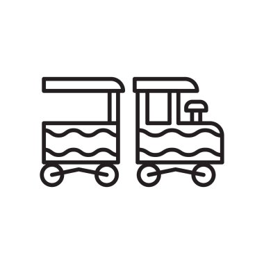 Web ve mobil uygulaması tasarım, tren logo kavramı için beyaz arka plan üzerinde izole tren simge vektör