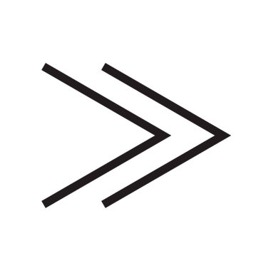 Sağ ok simge vektör web ve mobil uygulaması tasarımı, sağ ok logo kavramı için izole üzerinde beyaz arka plan