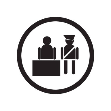 Web ve mobil uygulaması tasarım, Inmigration Check Point logosu kavramı için beyaz arka plan üzerinde izole Inmigration Check Point simge vektör