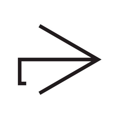 Sağ ok simge vektör web ve mobil uygulaması tasarımı, sağ ok logo kavramı için izole üzerinde beyaz arka plan