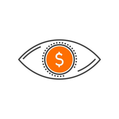 Web ve mobil uygulaması tasarımı, vizyon logo kavramı için beyaz arka plan üzerinde izole vizyon simge vektör