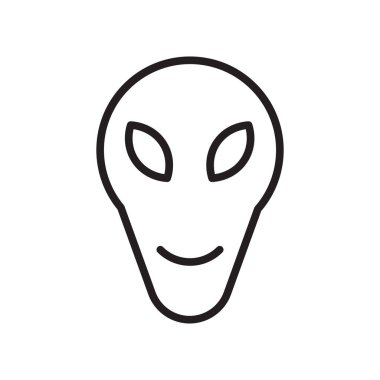 Uzaylı simge vektör web ve mobil uygulaması tasarımı, uzaylı logo kavramı için izole üzerinde beyaz arka plan