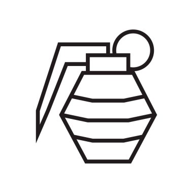 Web ve mobil uygulaması tasarımı, el bombası logo kavramı için beyaz arka plan üzerinde izole el bombası simge vektör