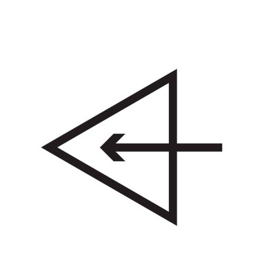 Sol ok simge vektör web ve mobil uygulaması tasarımı, sol ok logo kavramı için izole üzerinde beyaz arka plan