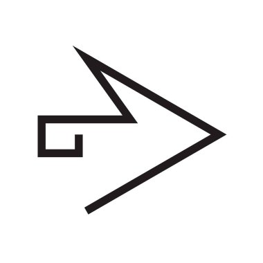 Sağ ok simge vektör web ve mobil uygulaması tasarımı, sağ ok logo kavramı için izole üzerinde beyaz arka plan