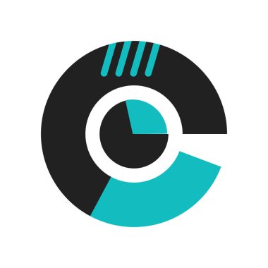 Yuvarlak değer grafik simge vektör web ve mobil uygulaması tasarımı, yuvarlak değer grafik logo kavramı üzerinde izole beyaz arka plan