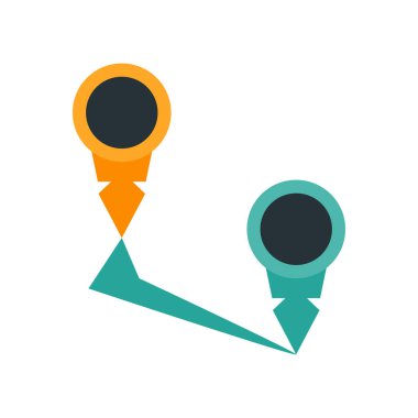 Web ve mobil uygulaması tasarım, rota logo kavramı için beyaz arka plan üzerinde izole rota simge vektör